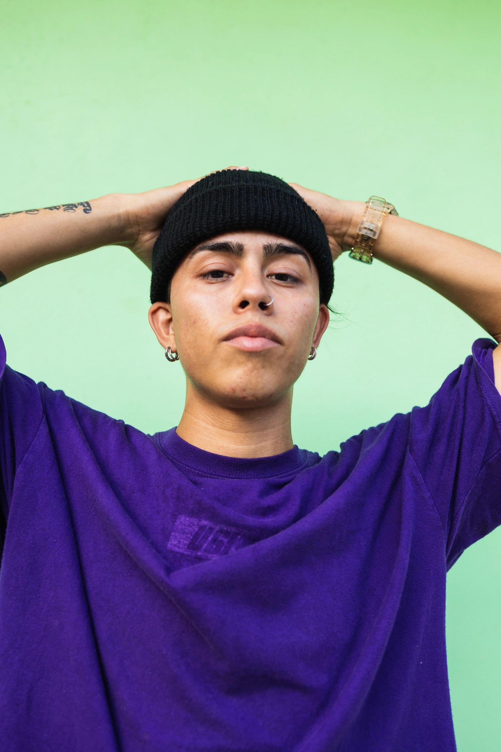 Portrait styling with modern cap