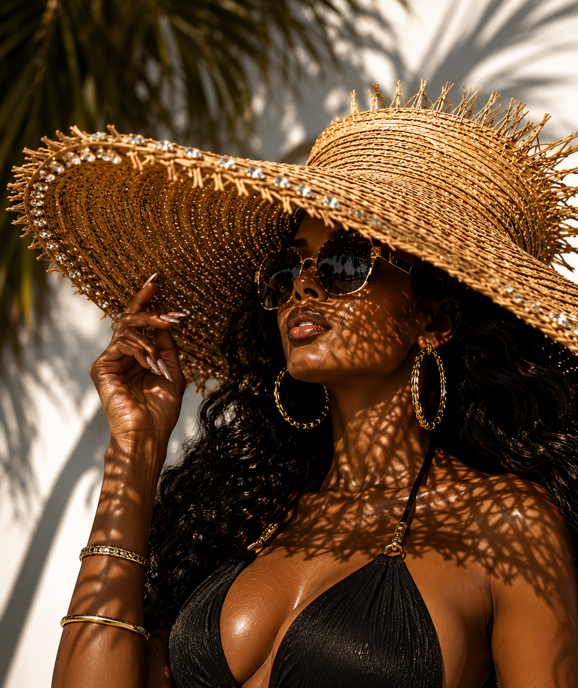 Seasonal headwear fashion portrait